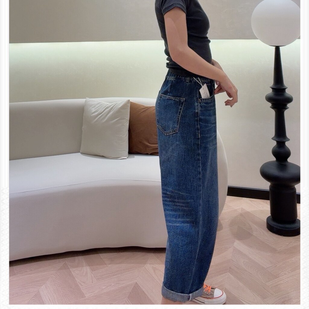 梨形必入女宽松遮肉九分牛仔裤