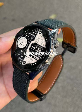 UIOO适用华为GT6手表带牛仔布磁吸折叠扣华为gt5/gt4/gt3pro表带