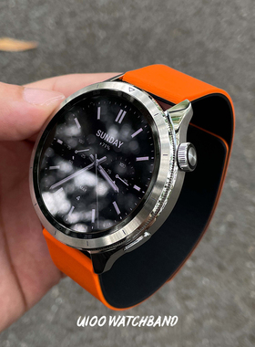 适用小米手表S4/4sport/s3/s2pro表带云木纹磁吸硅胶运动夏季男女