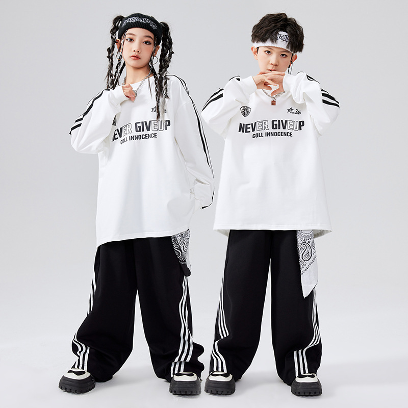 少儿街舞服装男童嘻哈潮服套装宽松女童炸街潮装元旦走秀表演出服