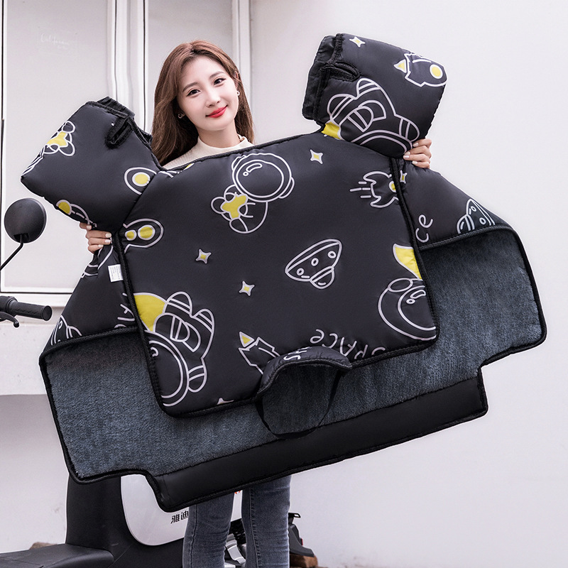 电动车挡风被冬季加绒保暖加厚防水挡风衣电瓶摩托三轮通用防风罩