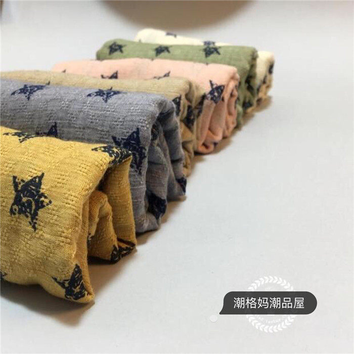 유행 소년과 소녀 가을 겨울  ??한국 스타일 면화와 린넨 실크 스카프 패션 스타 스타일 린넨  스카프 어린이 스카프