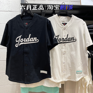 短袖 T恤 JORDAN男子针织开衫 运动休闲宽松V领半袖 100 FN4664 010