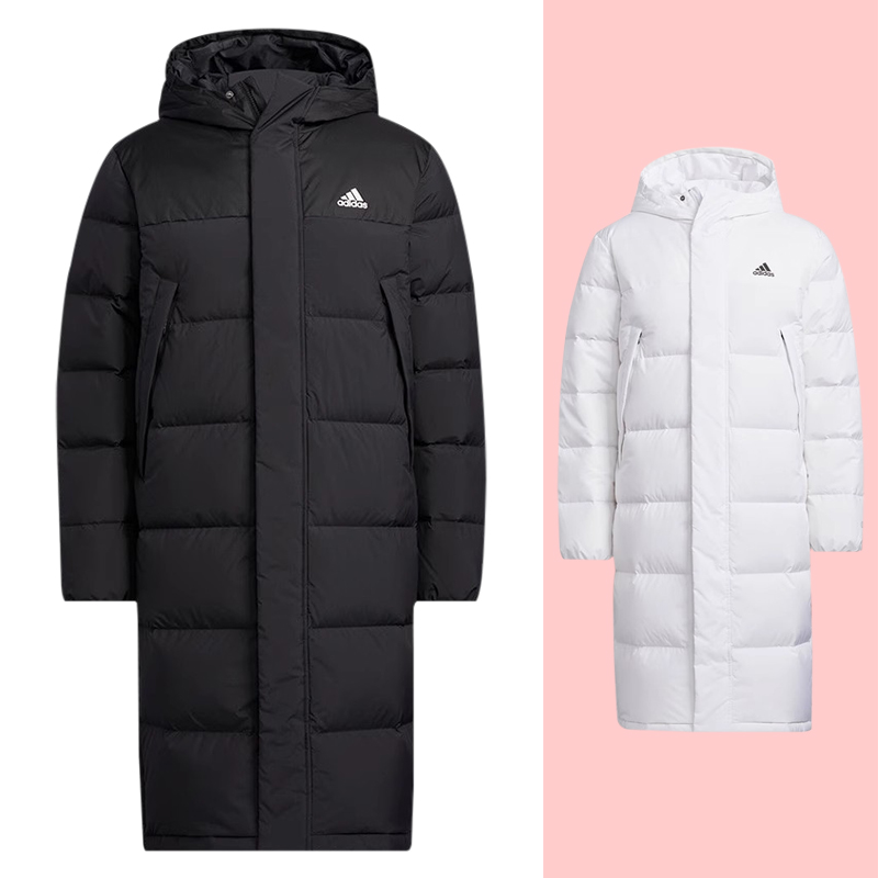 阿迪达斯中长款男外套连帽羽绒服