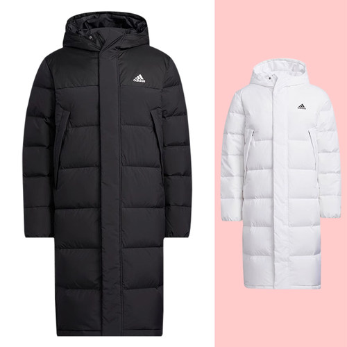 阿迪达斯中长款男外套连帽羽绒服