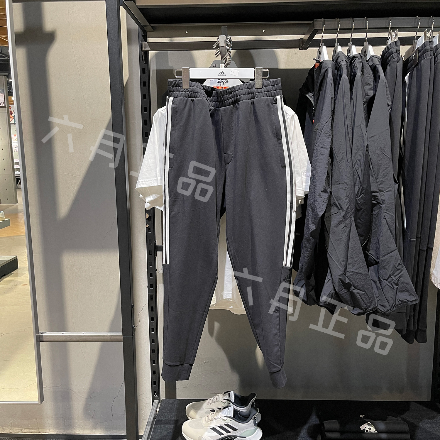 阿迪达斯男收口透气针织运动长裤