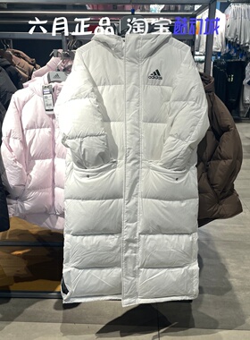 阿迪达斯男女情侣款保暖防寒长款羽绒服外套KE5405 KE5406 KF6746