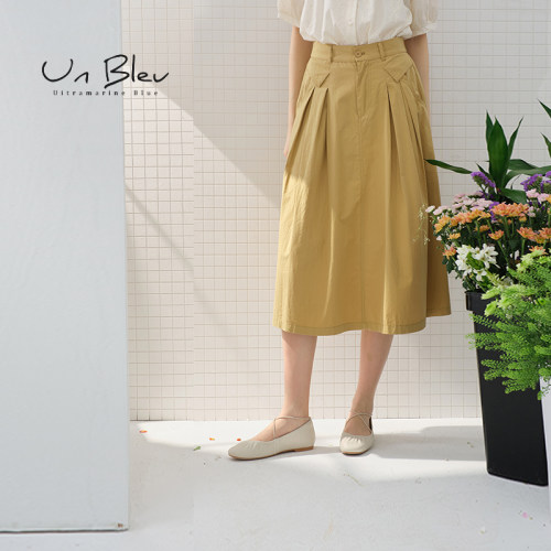 UnBleu半身裙女夏季a字纯棉女装