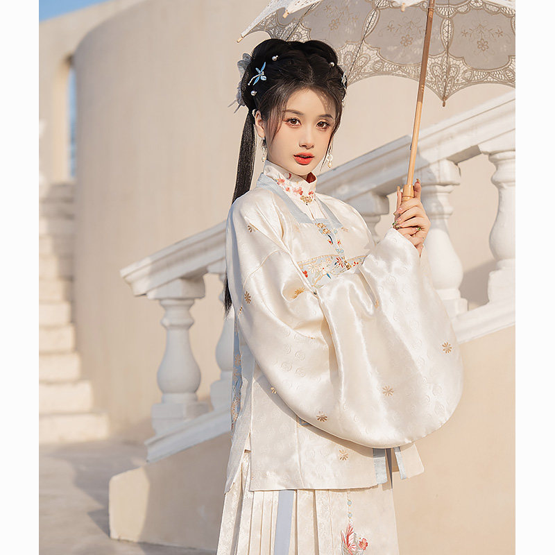 云藏月绣白月亭原创明制汉服补服马面裙女款套装成人小个立领对襟,女装/女士精品,汉服套装,淘宝优惠券,粉丝福利购,淘宝优惠卷