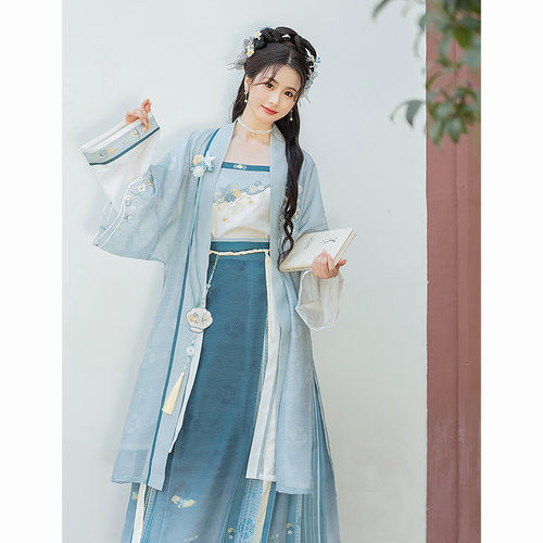 云藏月绣 灵海瑶 原创宋制外褙子吊带马面裙汉服女套装成人款