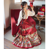 云藏月绣鸾凤和鸣原创红色重工马面裙敬酒订婚服新中式 汉服女冬季