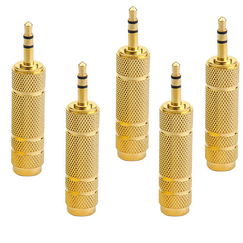 音频转换头 麦克风音响转换头 6.5转3.5 转6.5 音频线金属转接头