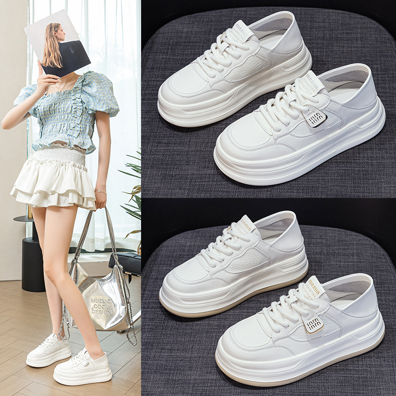 舒服不累脚的厚底鞋加绒冬季新款2025小白鞋加厚二棉中帮轻便防滑