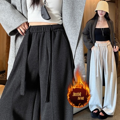 裤子女设计感小众老爹裤2025新款宽松休闲哈伦冬季加绒加厚小个子