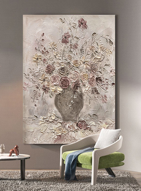 复古风怀旧世界名画梵高杏花红色艺术入户玄关手绘油画客厅装饰画