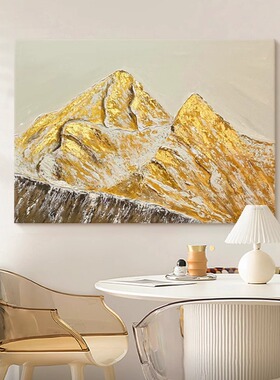 日照金山金箔画装饰画餐厅手绘油画客厅玄关风景背景墙靠山图挂画