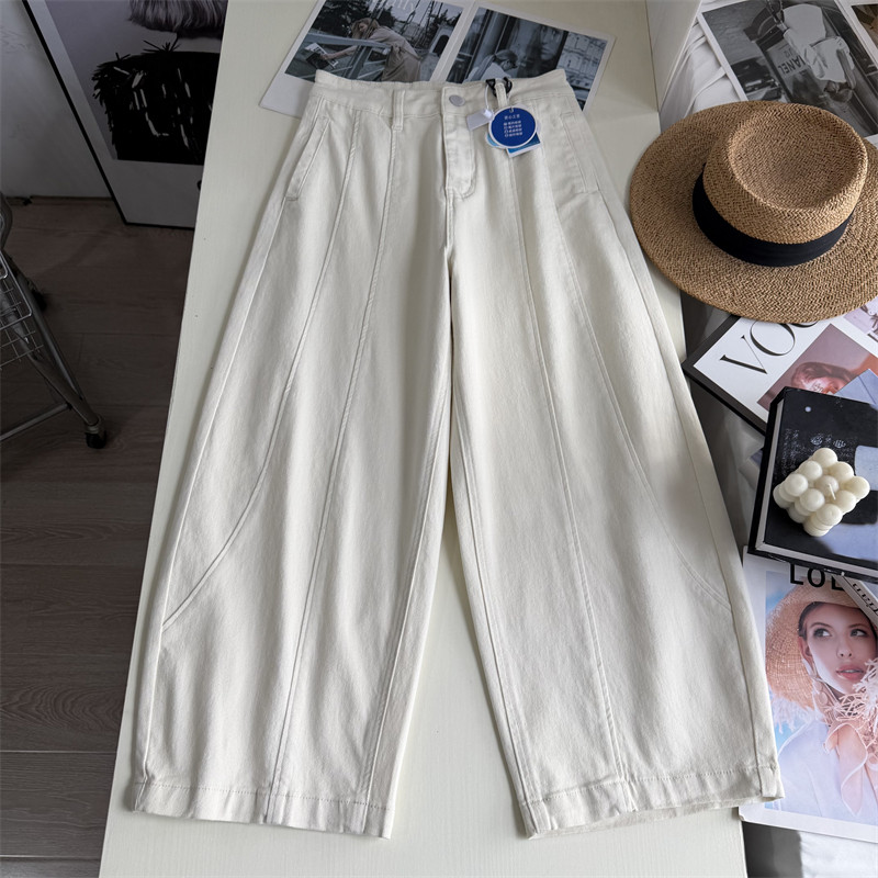 腿型救星！小个子弯刀裤 高腰宽松弹力阔腿九分休闲裤女春季