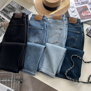 瘦腿薯条裤~ 四面弹莱卡法棍裤女显瘦显腿直九分烟管直筒牛仔裤