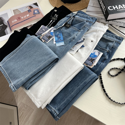 直筒裤女松弛感万向弹窄版阔腿裤