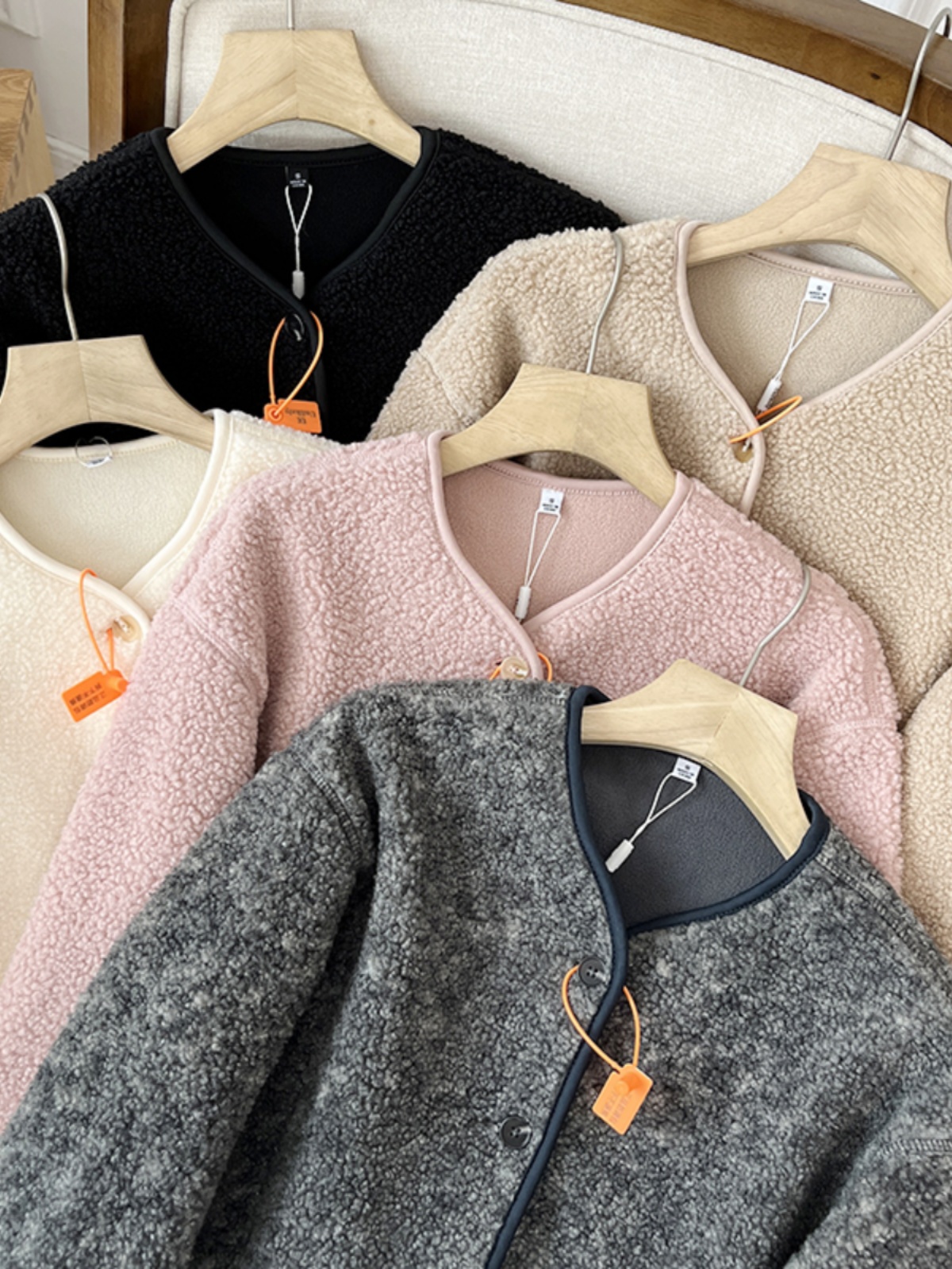 休闲摇粒绒外套薄款小棉衣秋冬