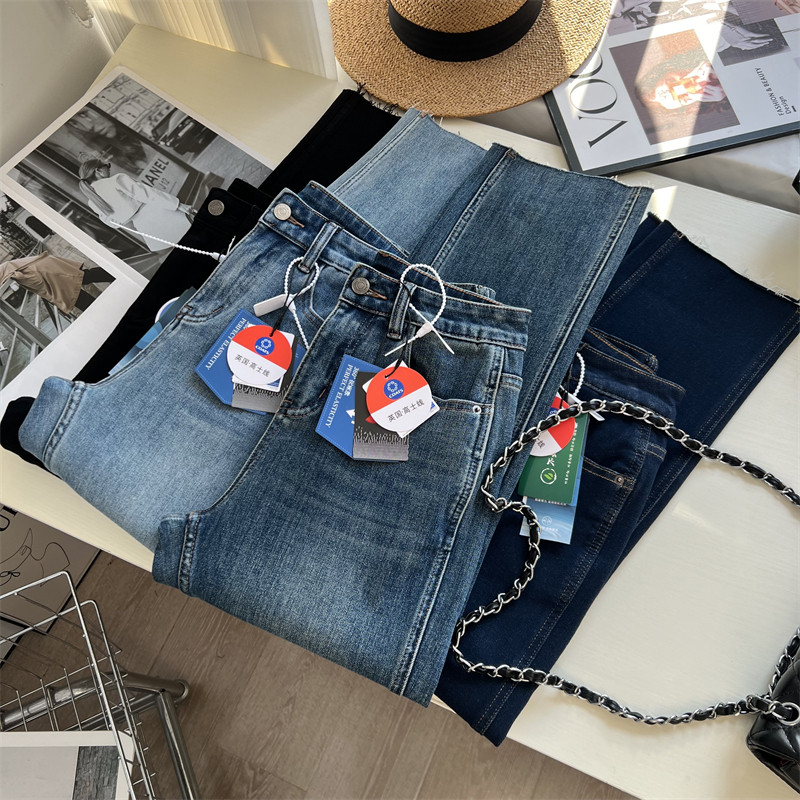 梨形身型神裤！毛边薯条裤~高腰宽松显瘦牛仔裤小个子九分烟管裤,女装/女士精品,牛仔裤,淘宝优惠券,粉丝福利购,淘宝优惠卷