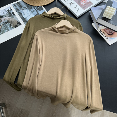 羊毛内搭打底衫半高领长袖T恤