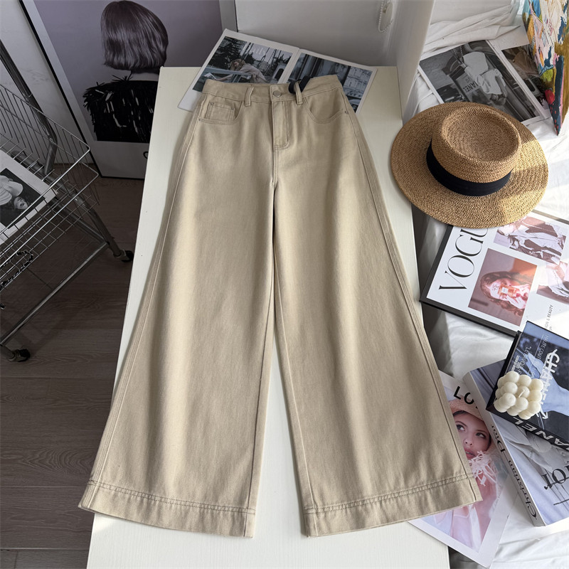 口碑神裤~！纯棉小个子阔腿 休闲裤 高腰宽松直筒长裤春秋女