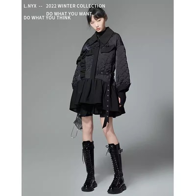 不规则短款百搭棉服羊毛