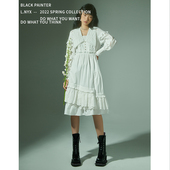 black L.NYX 22SS painter｜重工白色长裙原创买手店设计师连衣裙