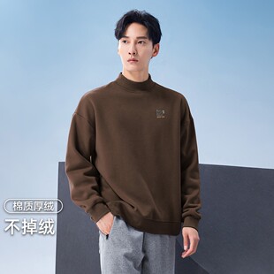 拓路者运动休闲加绒上衣男式2026秋季新款半高领保暖户外卫衣