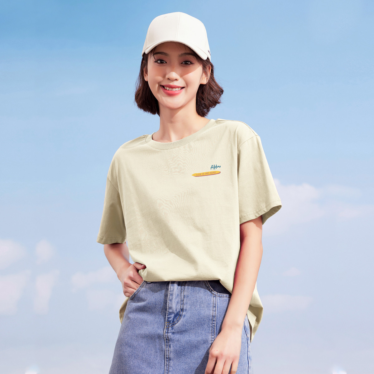 拓路者【航行宇宙印花】纯棉百搭户外休闲女式T恤衫夏季宽松圆领
