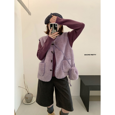 ACME PRETTY-档口销量王圆领单排扣气质时尚马甲(配包包)F1187