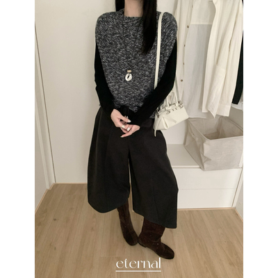 eternal西子发带羊毛松弛感背心针织衫配脖套含3羊毛M1301