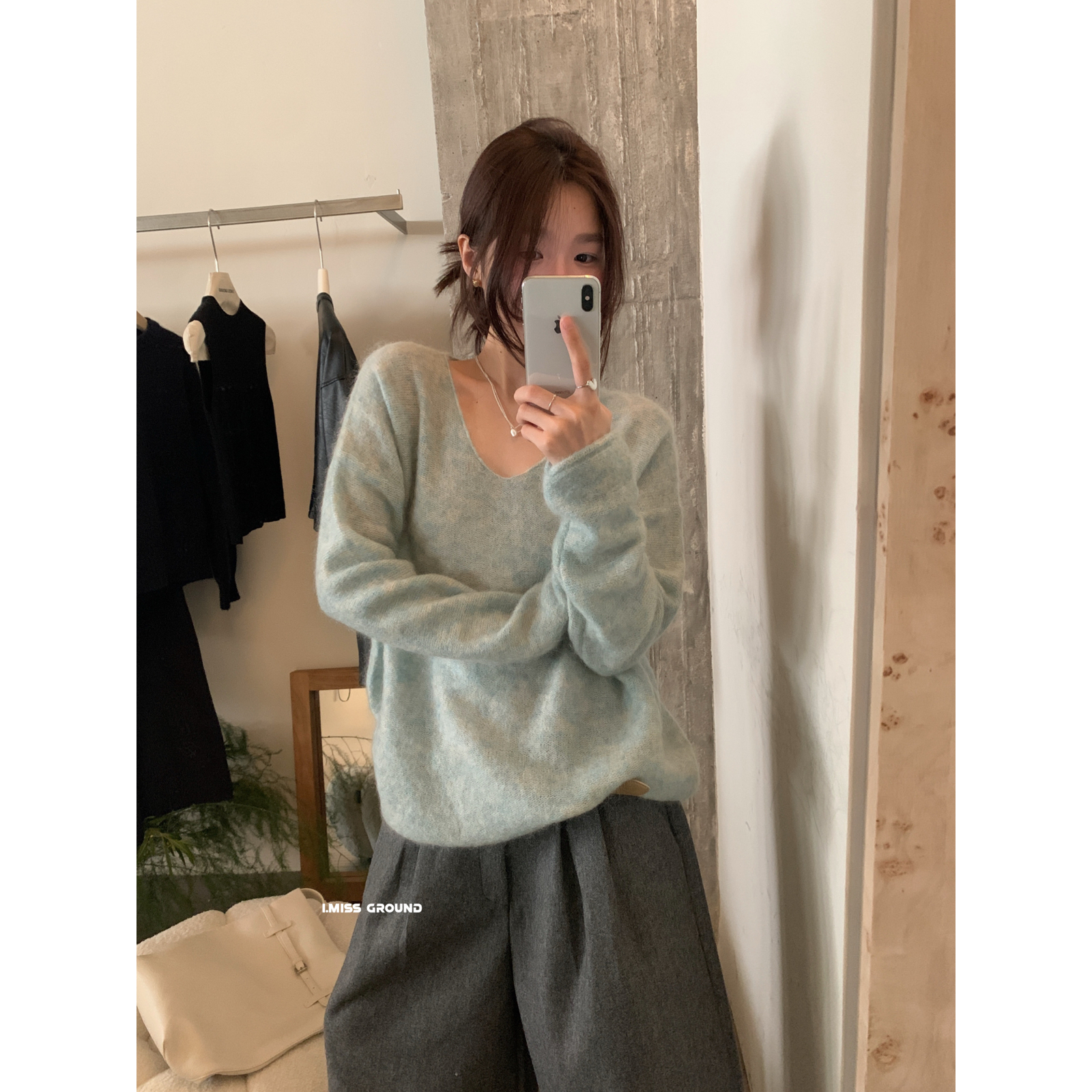 IMISS-标超级大爆款进店必带超细马海毛V领毛衣(含33羊毛)H991292