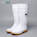 防油水耐酸碱防护鞋 朗莱斯特新品 白色高筒雨鞋 食品鞋 成人雨靴中筒