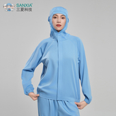 食品厂工作服套装 工装 制服厂服加工厂生产车间男女连帽劳保服