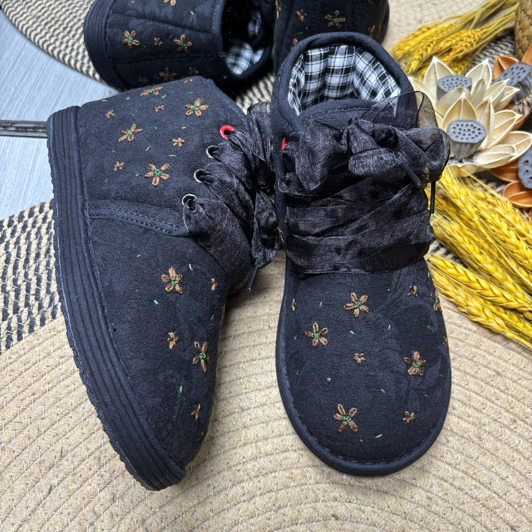 25年冬季新款纯手工定制绣花棉鞋棉花鞋中高帮千层布底棉花棉鞋,女鞋,棉鞋,淘宝优惠券,粉丝福利购,淘宝优惠卷