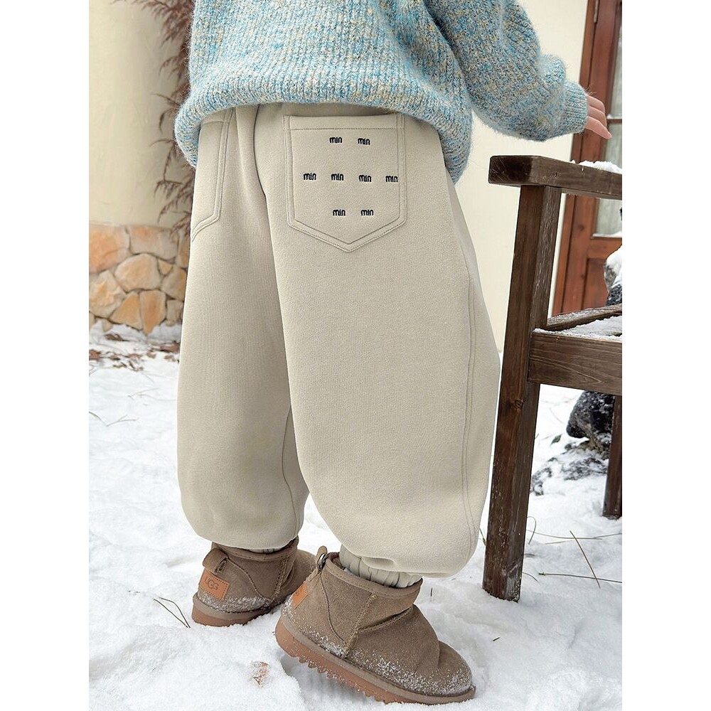 男童裤子冬装2026新款儿童秋冬款加厚一体绒卫裤男孩冬季运动长裤