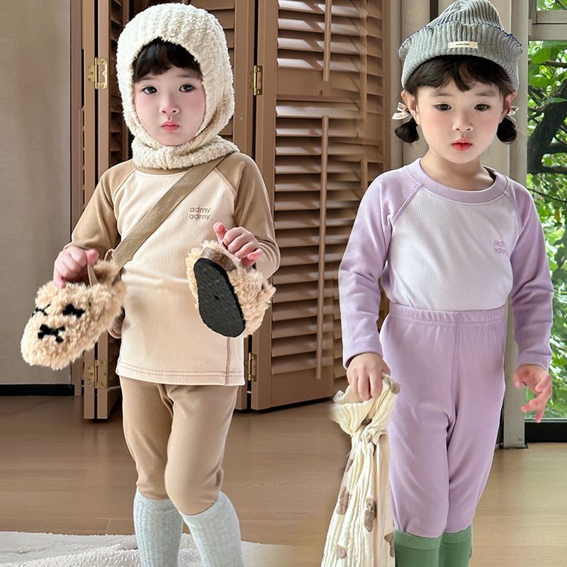 儿童秋衣秋裤套装韩版男女童保暖内衣秋冬季中小童睡衣宝宝家居服