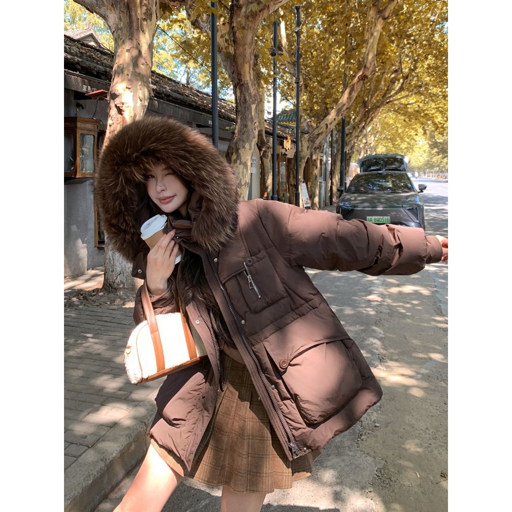 羽绒服女中长款冬200斤胖mm韩版加厚修身外套加厚保暖防寒