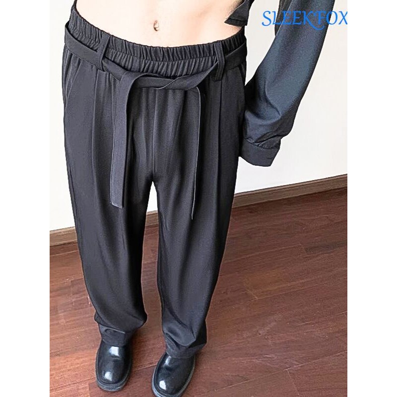 秋冬新款垂感西裤男休闲痞帅高级感直筒长裤日系潮流百搭舒适长裤