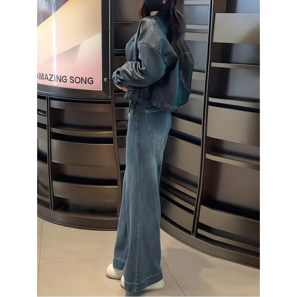 高腰牛仔阔腿裤女秋冬年新款显瘦宽松小个子垂感拖地直筒裤子,女装/女士精品,大码裤装,淘宝优惠券,粉丝福利购,淘宝优惠卷