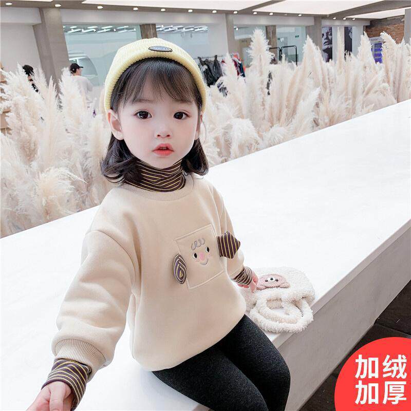 宝宝加绒加厚卫衣新款男童半高领打底衫秋冬季婴幼儿童上衣潮