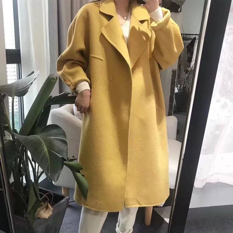 《适合140斤以上》廓形双面羊绒大衣女士长款大码女装宽松双面尼