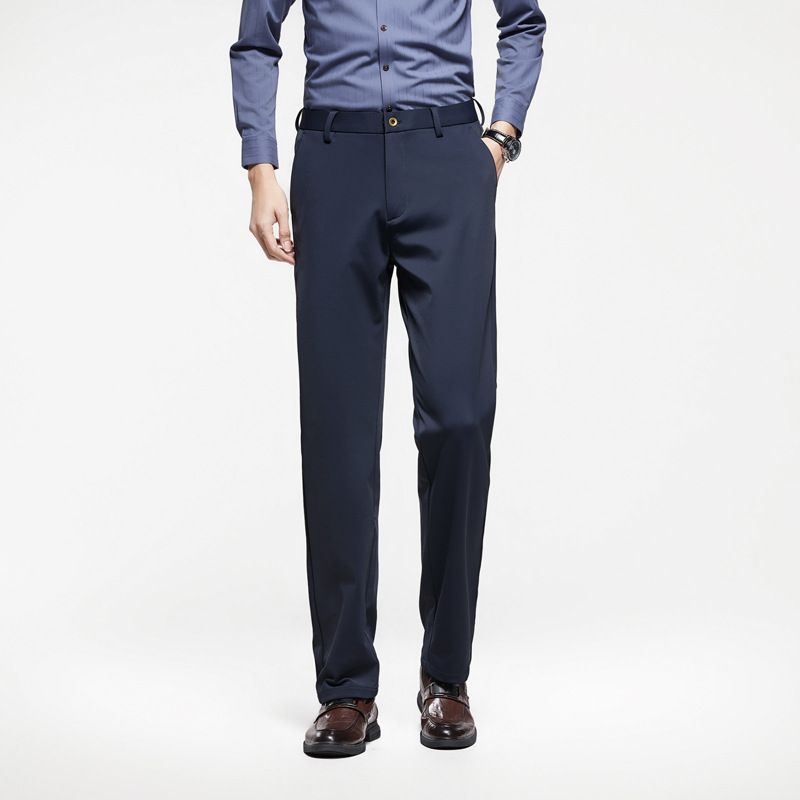 西裤男2025秋冬新款商务男士休闲裤加厚保暖蓄热修身直筒长裤男