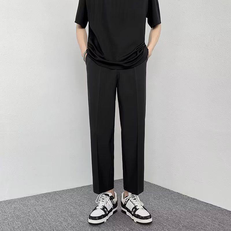 秋冬韩版潮流垂感西装裤男直筒宽松休闲裤阔腿裤小西裤男生长裤潮