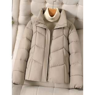 冬天短款羽绒棉服女2025新款韩版时尚洋气小个子立领保暖棉袄外套