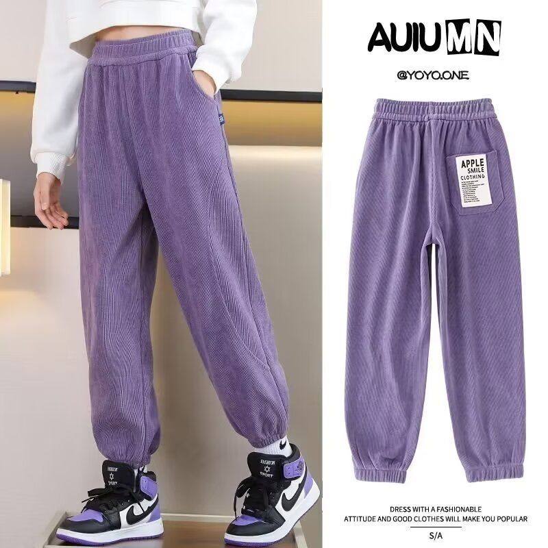 儿童裤子秋冬新款女童运动裤卫裤女大童灯芯绒休闲裤,童装/婴儿装/亲子装,儿童运动裤,淘宝优惠券,粉丝福利购,淘宝优惠卷