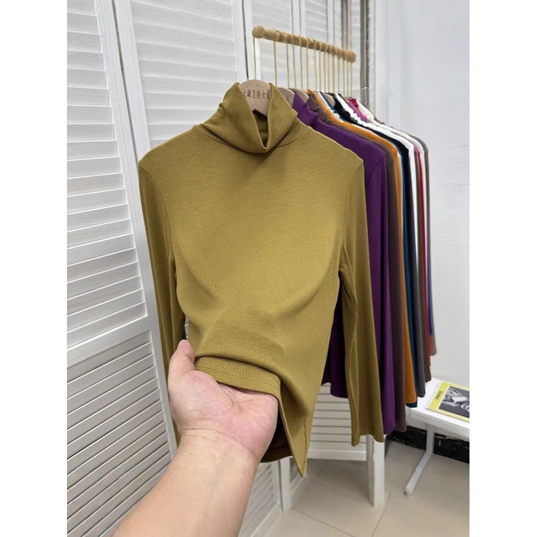 高领堆堆领内搭长袖打底衫t恤女弹力针织修身显瘦洋气百搭上衣秋,女装/女士精品,大码内搭,淘宝优惠券,粉丝福利购,淘宝优惠卷