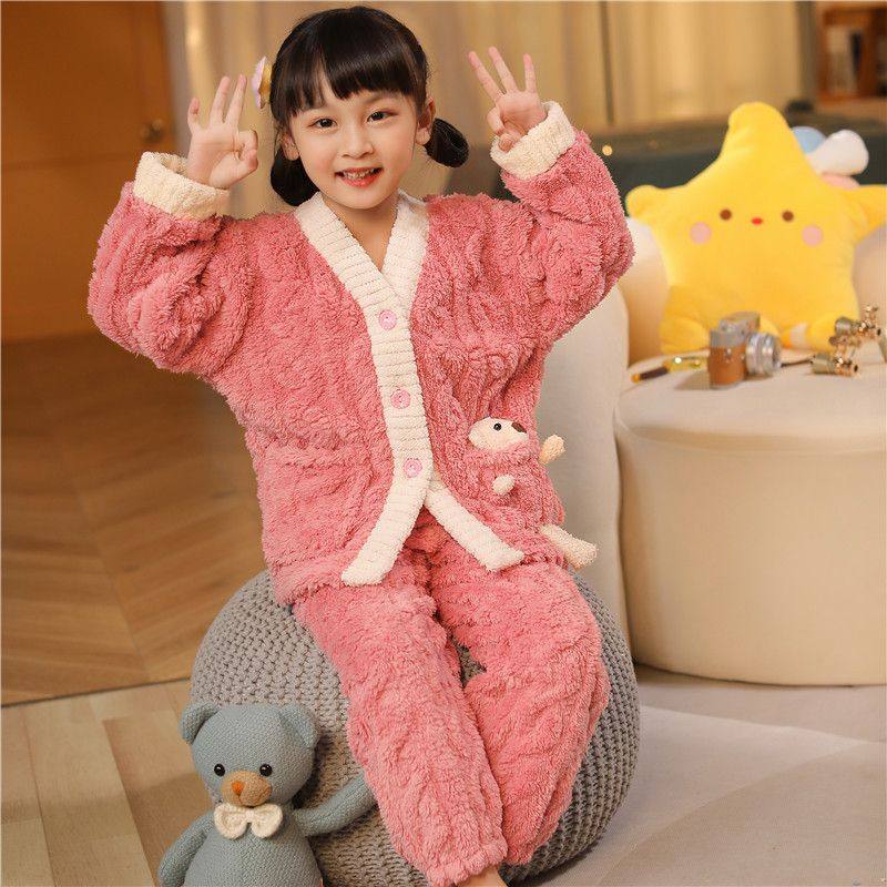 女童加绒睡衣秋冬季儿童加厚款保暖男孩大童珊瑚绒宝宝法兰绒套装,童装/婴儿装/亲子装,家居服套装,淘宝优惠券,粉丝福利购,淘宝优惠卷